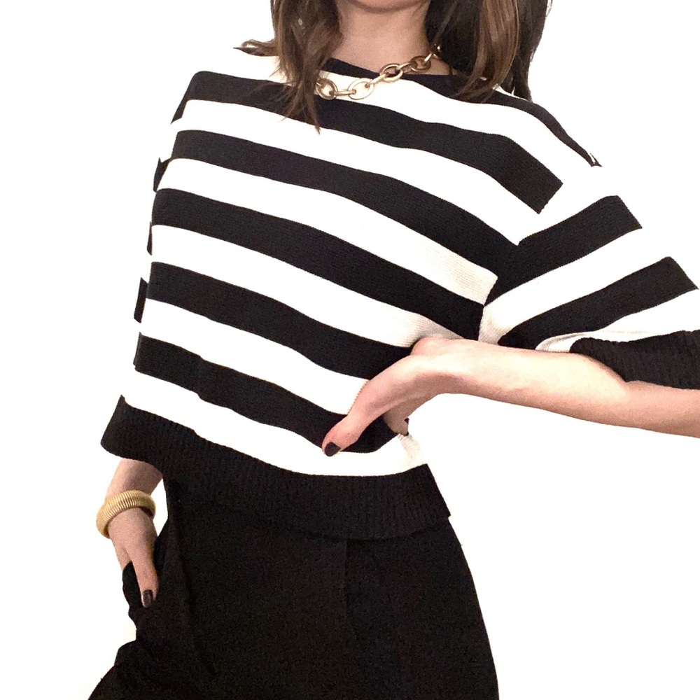 Black and white Zara striped sweater